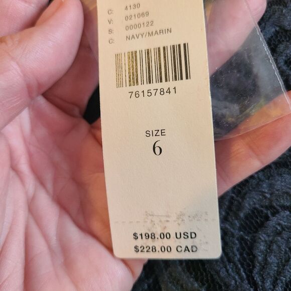 Eva Franco Dress NWT size 6 Navy Faux Leather Mini - Picture 4 of 9